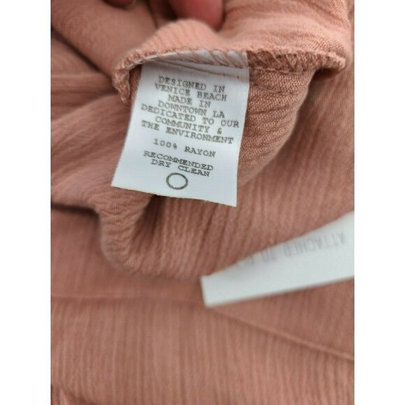 New Flynn Skye Margo Pink Crinkle Dress Womens XS Rayon Spaghetti Straps - Picture 8 of 8